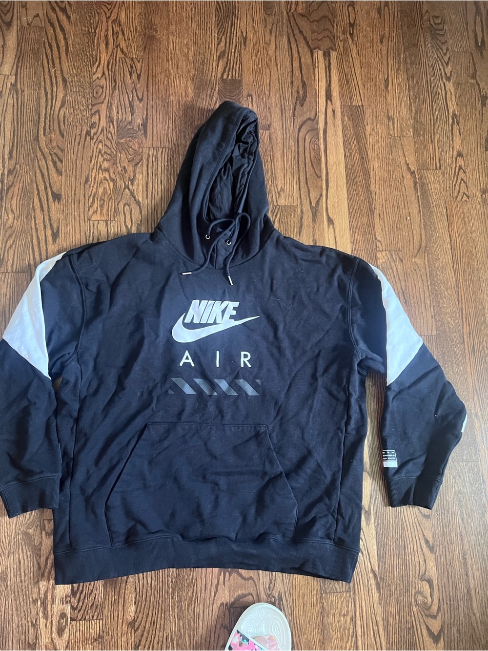 Nike Black & White Men's Pullover Hoodie with Nike Air Logo